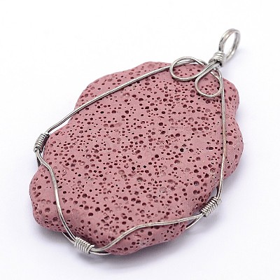 Nuggets Synthetic Lava Rock Big Pendants G-L155-08G-1