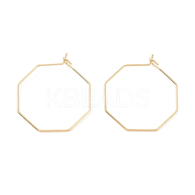 Ion Plating(IP) 316 Stainless Steel Hoop Earrings Findings X-STAS-C029-02G-1
