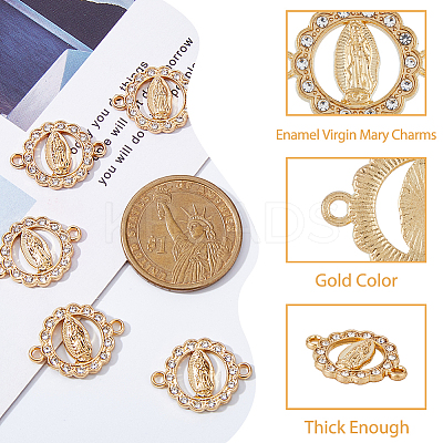 Religion Alloy Connector Charms with Crystal Rhinestone FIND-WH0416-94-1