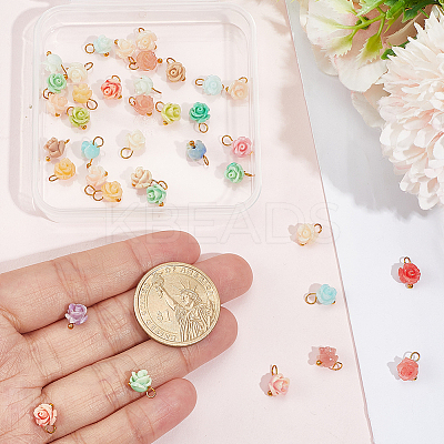 60Pcs Dyed Synthetic Coral Flower Charms PALLOY-BM00009-1
