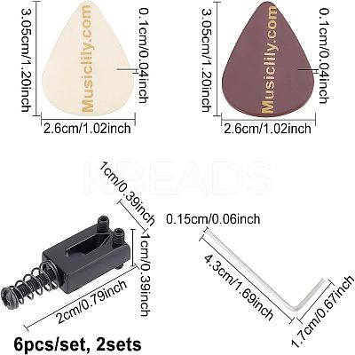 Alloy & Plastic Guitar Bridge Saddle with Spring Screws AJEW-FG0001-86-1