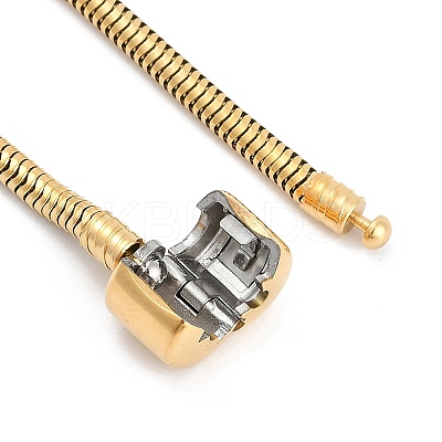 304 Stainless Steel Snake Chain Bracelets for Women Men BJEW-M052-01G-1
