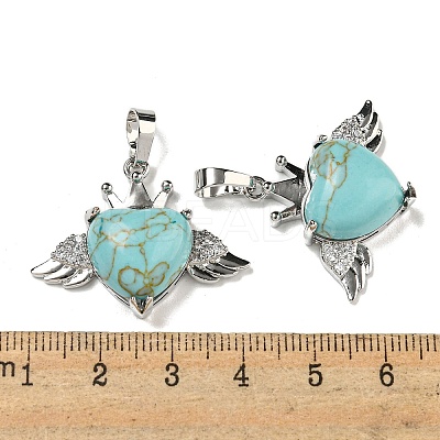 Synthetic Turquoise with Clear Cubic Zirconia Pendants G-G133-02P-23-1