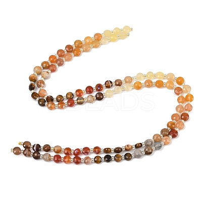 Natural Crazy Agate & Tiger Eye & Red Aventurine & Dyed White Jade & Red Agate Beads Strands G-Z135-B06-1