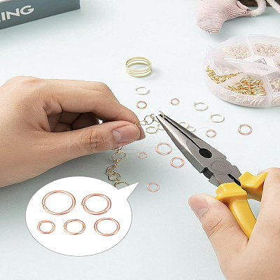 500Pcs 5 Styles Iron Open Jump Rings IFIN-LP0001-40-1
