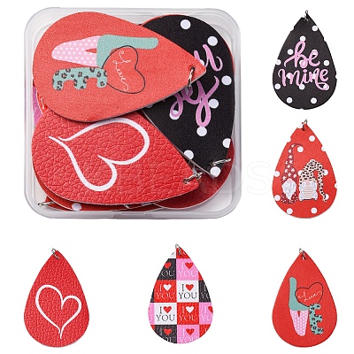 10Pcs 5 Colors PU Leather Big Pendants FIND-FS0003-75-1