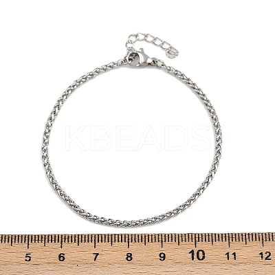304 Stainless Steel Wheat Chain Bracelets for Unisex BJEW-K282-01A-P-1