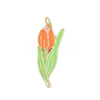 Brass Enamel Pendants KK-P323-02A-G-1