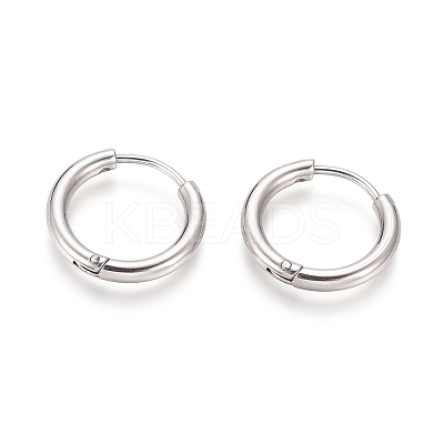 Tarnish Resistant 304 Stainless Steel Huggie Hoop Earrings LS-EJEW-F111B-17mm-P-1
