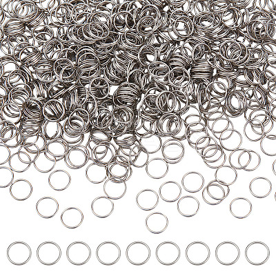 1000Pcs 304 Stainless Steel Split Rings STAS-ME0002-56-1