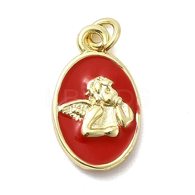 Brass Enamel Pendants KK-P338-10G-01-1