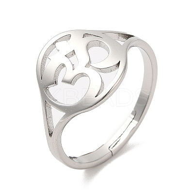 Non-Tarnish 304 Stainless Steel Yoga Adjustable Ring for Women RJEW-M149-24P-1