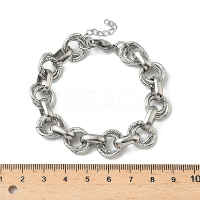 304 Stainless Steel Rolo Chain Bracelets for Women BJEW-S176-01P-C-1