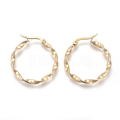 201 Stainless Steel Hoop Earrings EJEW-A054-05A-G-1