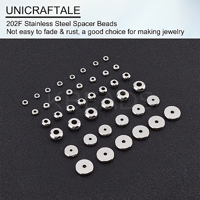 180Pcs 6 Style 202 Stainless Steel Spacer Beads STAS-UN0027-03-1