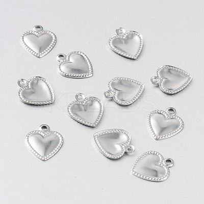 Tarnish Resistant Heart 316 Surgical Stainless Steel Filigree Charms STAS-M258-10-1