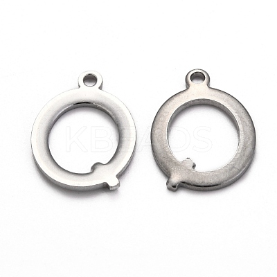 Tarnish Resistant 304 Stainless Steel Alphabet Charms STAS-H122-Q-P-1