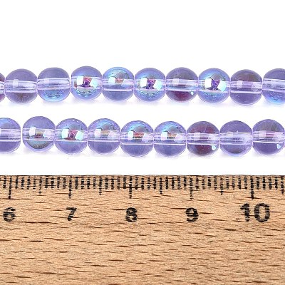 Transparent Electroplate Glass Beads Strands EGLA-Q132-6MM-01A-15-1