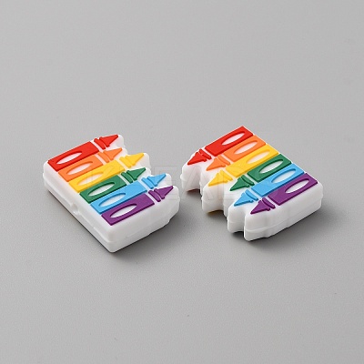 Crayon Food Grade Eco-Friendly Silicone Beads SIL-WH0008-42-1