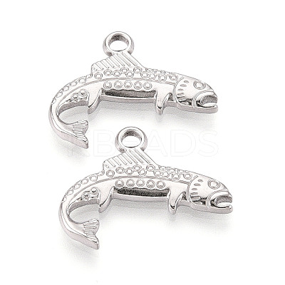 304 Stainless Steel Shark Pendants STAS-T069-12P-1