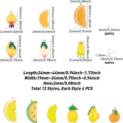 SUPERFINDING DIY 24 Pairs Fruits Themed Earring Making Kits DIY-FH0002-08-1