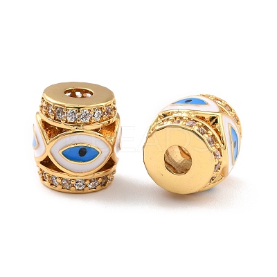 Real 18K Gold Plated Brass Micro Pave Clear Cubic Zirconia Beads ZIRC-Z023-02-1