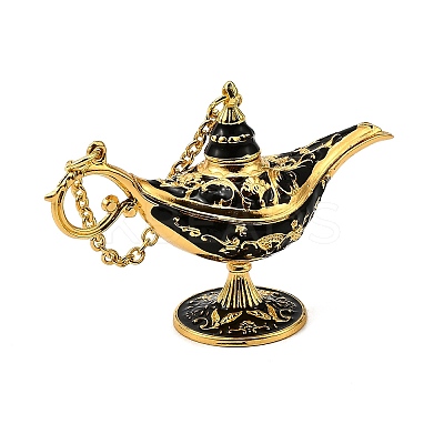 Alloy Enamel Tea Pot Home Display Decoration DJEW-Z010-01G-02-1