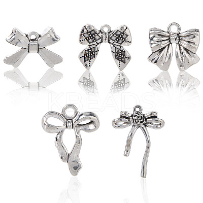 50Pcs 5 Styles Tibetan Style Alloy Charms FIND-SC0016-15-1