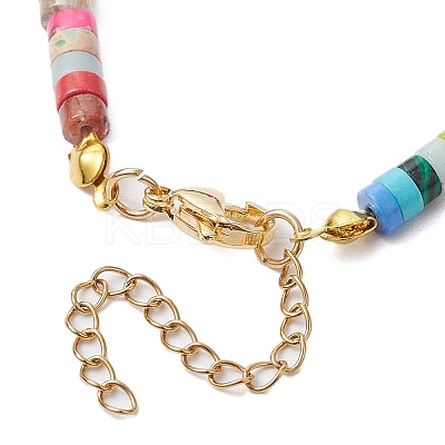 Natural & Synthetic Mixed Gemstone Heishi Beaded Bracelets BJEW-JB11073-1