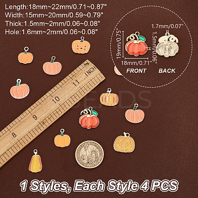 44pcs 11 styles Thanksgiving Day Alloy Enamel Pendants ENAM-GA0001-08-1