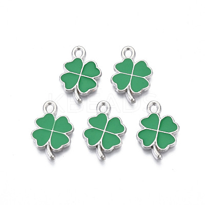 Rack Plating Alloy Enamel Pendants ENAM-N055-088-01P-1
