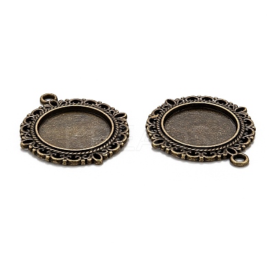 Tibetan Style Alloy Pendant Cabochon Settings X-TIBE-T003-08AB-NR-1