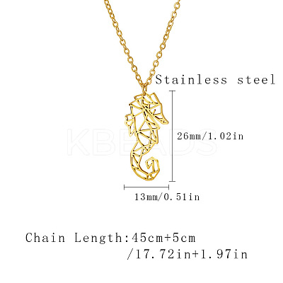 304 Stainless Steel Geometric Artistic Hollow Animal Pendant Necklaces JK0174-8-1