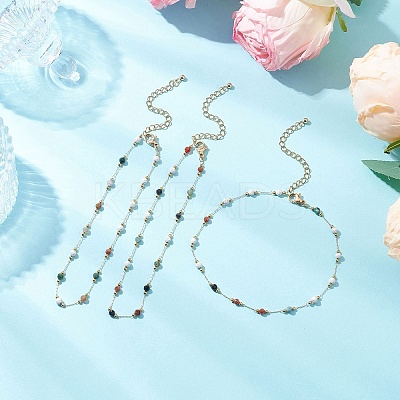 304 Stainless Steel Chain Anklets for Women AJEW-AN00691-1