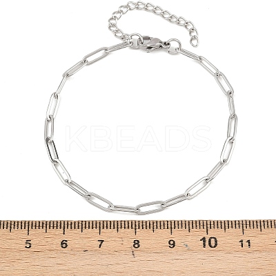 201 Stainless Steel Paperclip Chains Bracelets for Women LS-BJEW-G767-01E-P-1