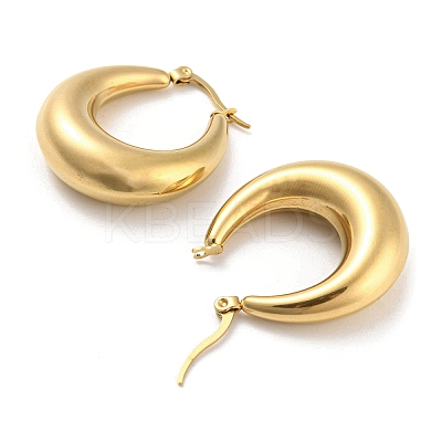 Ion Plating(IP) 304 Stainless Steel Hoop Earrings for Women EJEW-E288-04G-1