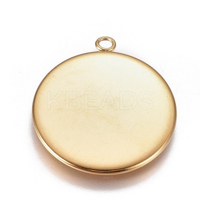 Ion Plating(IP) 304 Stainless Steel Pendant Cabochon Settings X-STAS-G127-13-25mm-G-1