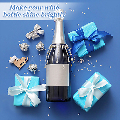 Brass Glass Rhinestone Wine Bottle Charms Decoration HJEW-OC00173-1