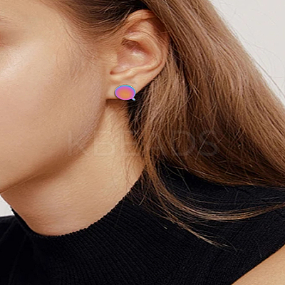2Pcs Stainless Steel Clip-on Earrings EJEW-LP0007-046RC-1