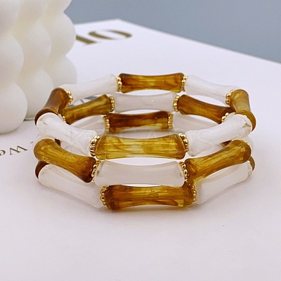 Acrylic Bamboo Joint Beaded Bracelets for Women FS-WG26A21-14-1