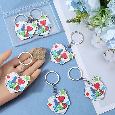 6Pcs Blue Beard Keychain: Perfect Gift for Father's Day AJEW-SP0001-39-1