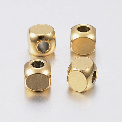 Ion Plating(IP) 304 Stainless Steel Beads STAS-F135-07G-6x6mm-1