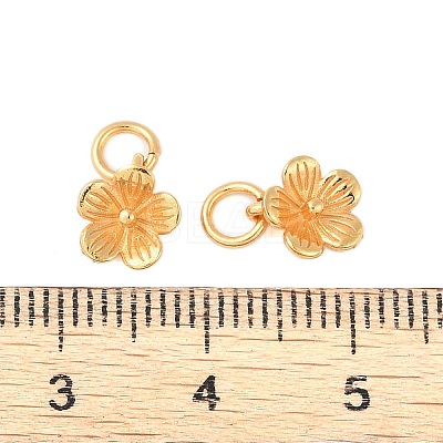 925 Sterling Silver Flower Charms with Jump Rings & 925 Stamp STER-P060-02G-1