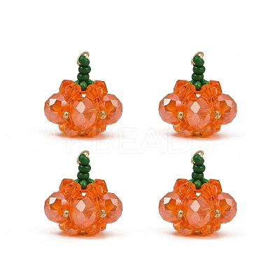 Halloween Theme Glass Seed Beads Pendants PALLOY-MZ00775-01-1