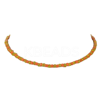 Glass Seed Beaded Necklace with 304 Stainless Steel Clasps NJEW-JN04428-1