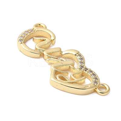 Brass Micro Pave Clear Cubic Zirconia Links KK-D357-03H-G-1