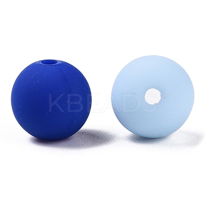 Rubberized Style Imitated Silicone Acrylic Beads MACR-T048-01C-08-1