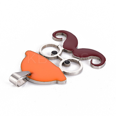 201 Stainless Steel Enamel Pendants STAS-S110-076F-1
