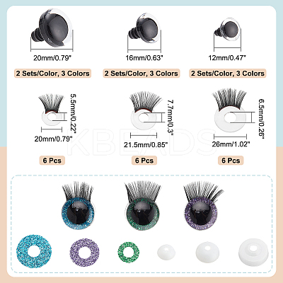 18 Sets Craft Resin Doll Eyes DOLL-PH0001-34-1