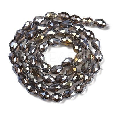 Transparent Electroplate Glass Beads Strands EGLA-N013-T8mm-B27-1